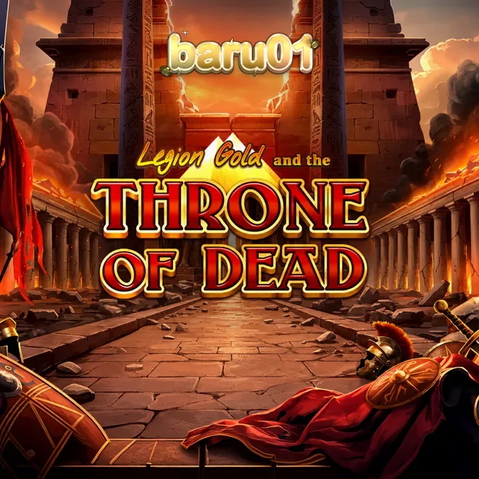 Pemandangan visual slot Legion Gold and the Throne of Dead dengan tema kuno